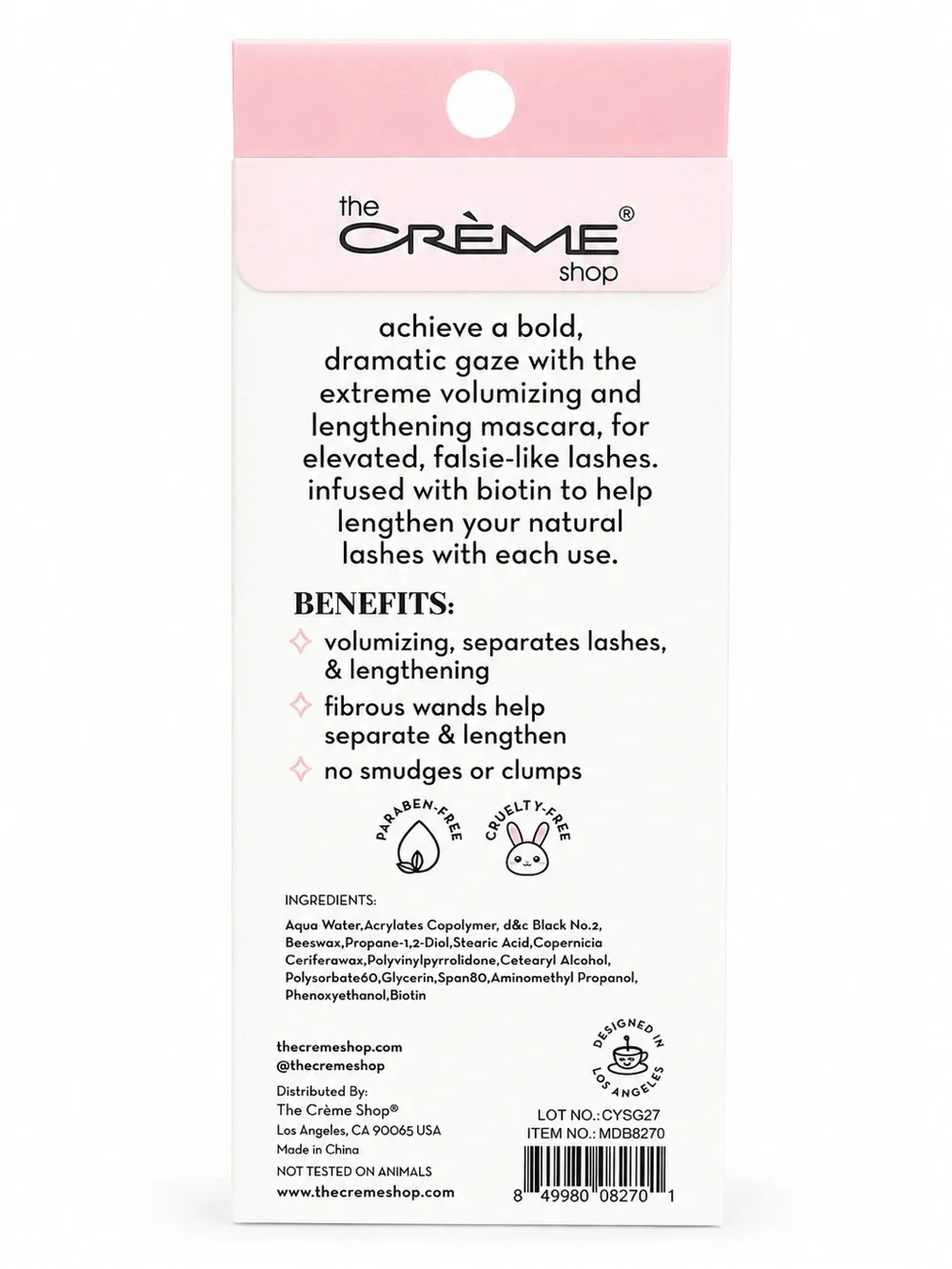 The Crème Shop 3D Mascara Dramatic Duo Black Biotin Volumizing Lash Set